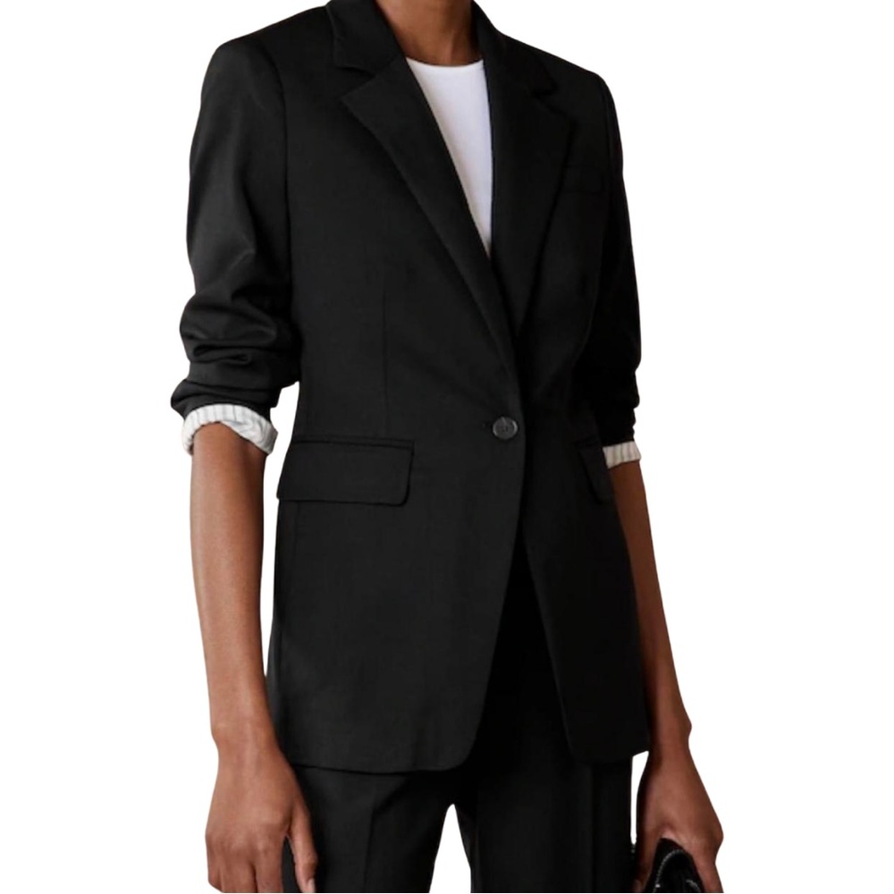 Banana Republic Black Blazer Size 6 | Classic Tailored One Button Suit Jacket